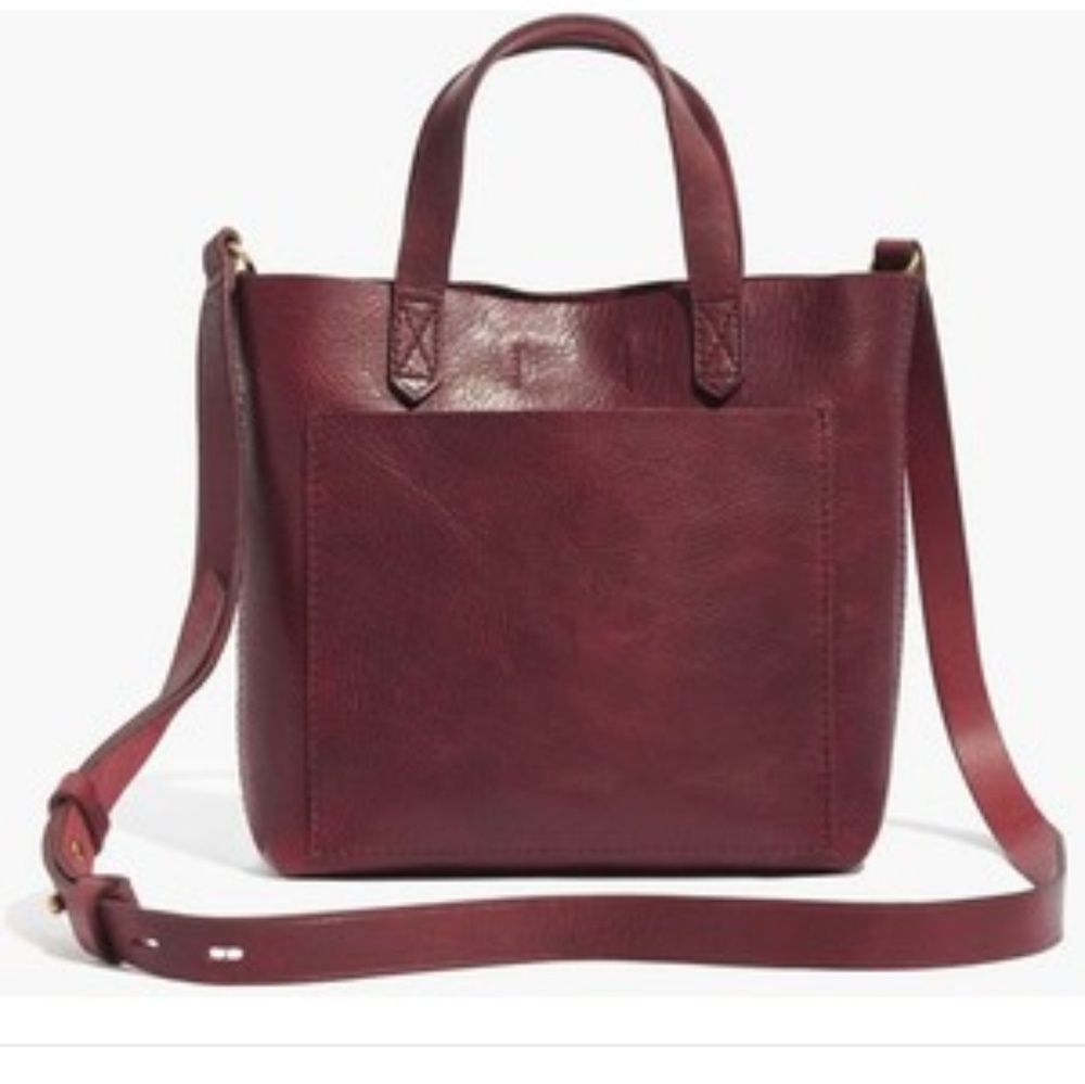 MADEWELL dark cherry leather tote bag